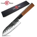 Grandsharp 5" Santoku Knife – AUS-10 Steel & Wooden Saya Box